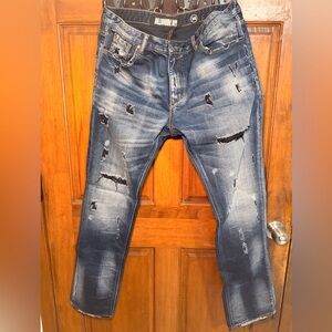 Billionaire Boys Club Distressed Dark Blue Jeans